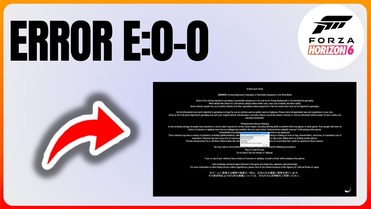 Forza Horizon 6 Fix Error Code E:0-0 - YouTube