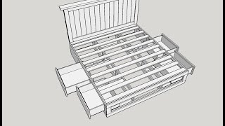 Build a Farmhouse Style Platform Bed with Storage Drawers