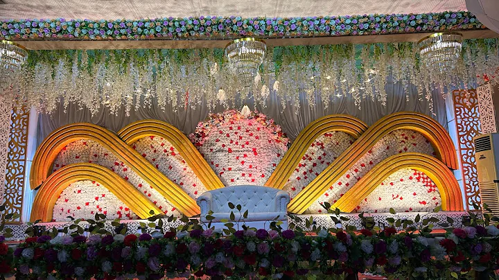 Latest wedding decoration 🤩| Reception stage decoration | Stage decoration| #wedding #decoration 
