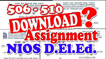 NIOS DELED Assignment Download 506- 510? True/ False Fake News follow official website for Update