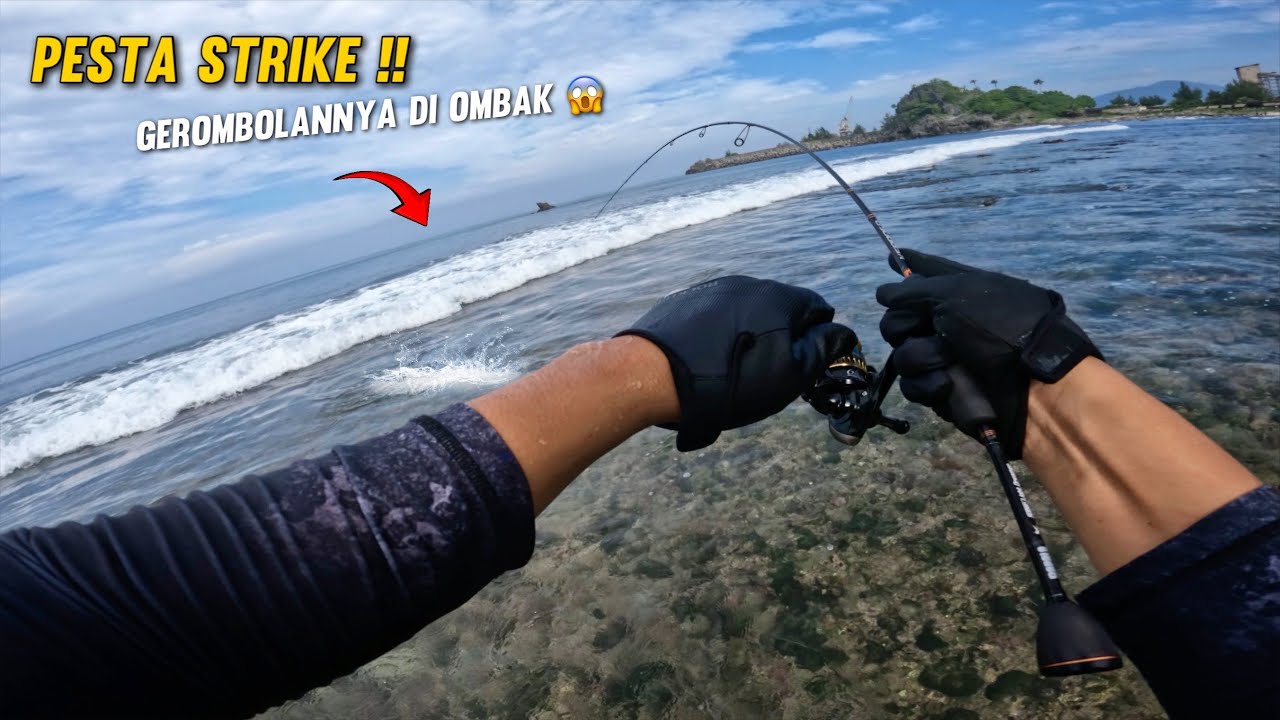 FULL STRIKE !! Casting Karang Dangkal pakai Soft Lure dapat banyak Baby GT