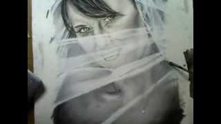 charcoal watercolor painting