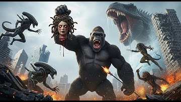 UNLEASHED! King Kong Fights ALL Monsters: Alien Queen, Megalodon, Medusa, Predator & Polar Bear Man!