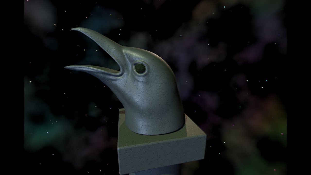 Procedural Medieval 01 - Raven Head Statue A