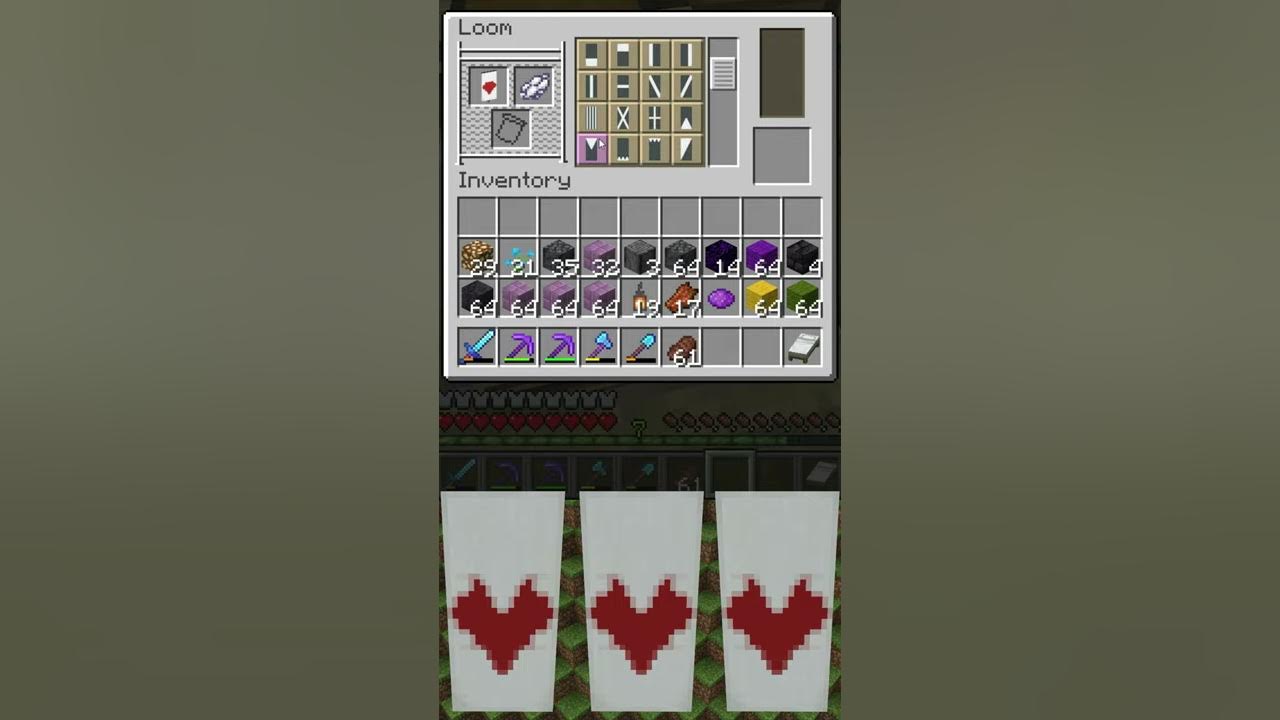 Minecraft How to Make a Valentines Day Heart Banner Tutorial YouTube