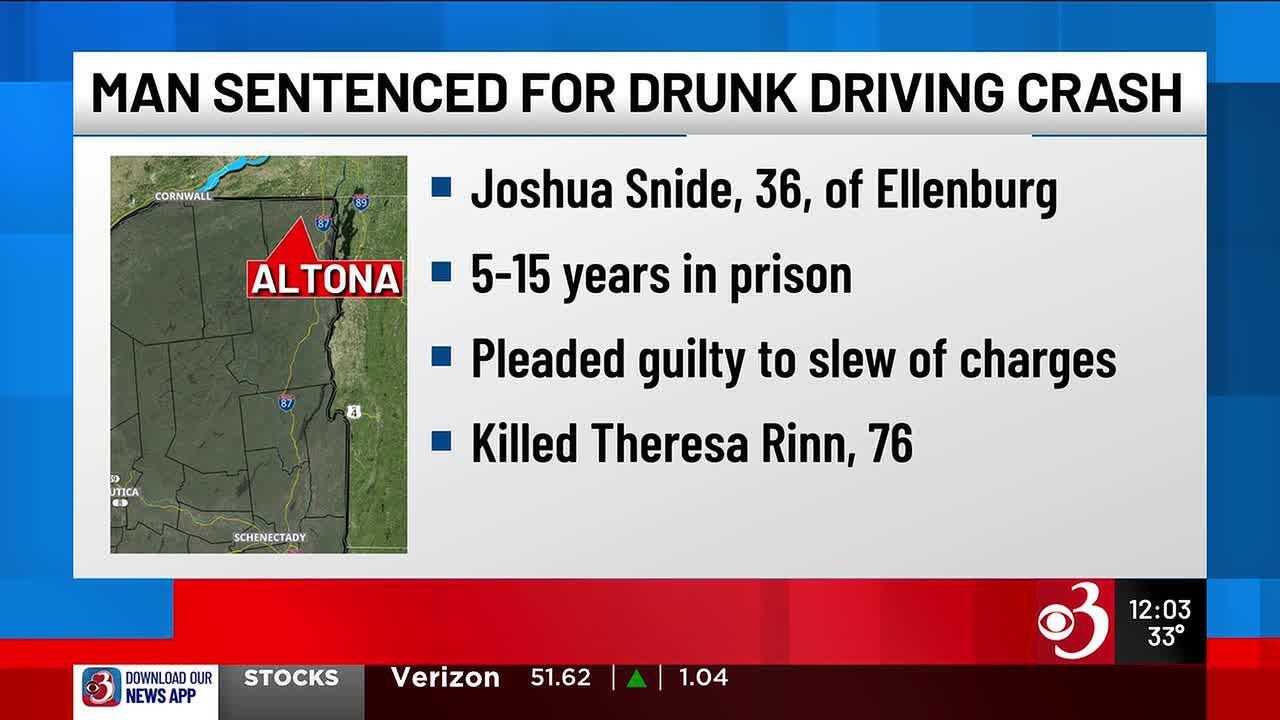 North Country man sentenced in deadly drunk driving crash - YouTube