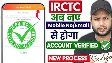 How to Verify IRCTC Account without mobile and email id | IRCTC New Process ✅ | account Verification