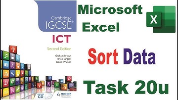 Task 20u IGCSE ICT Hodder Education|  Microsoft Excel | Sort data