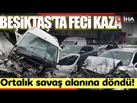 Beşiktaş'ta Zincirleme Trafik Kazası, Çok Sayıda Araç Birbirine Girdi, Ekipler Müdahale Ediyor