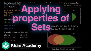 Applying properties of intersection and union of sets | Sets | Grade 11 | Math | Khan Academy