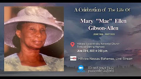 Sis. Mary "Mae" Gibson-Allen Funeral