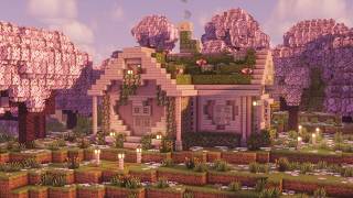 Minecraft 🌸 Tutorial 🌸 Cottagecore Heart Cherry Blossom House In The Woods