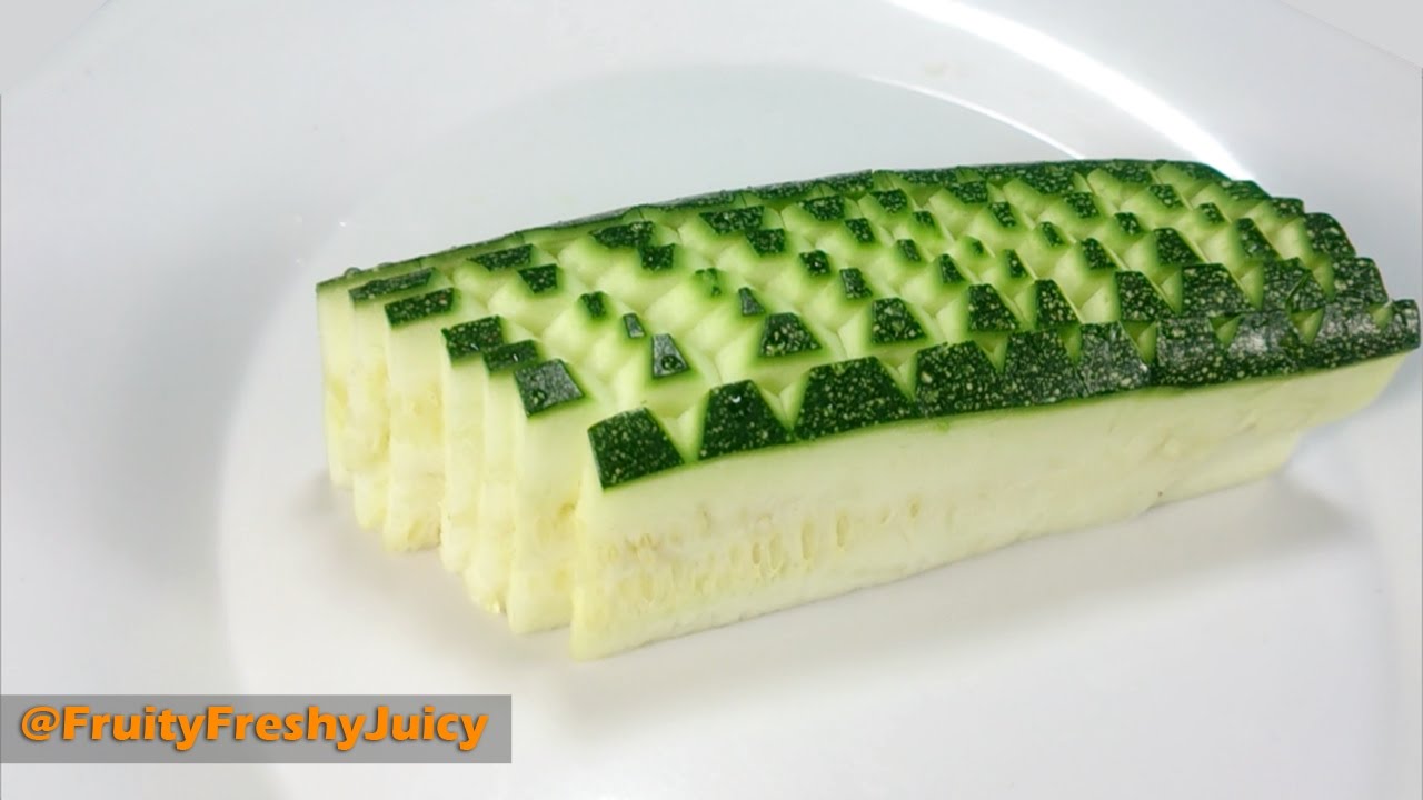 How To Cut Zucchini For Nice Design Garnish Zucchini Cutting
