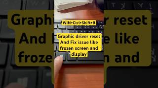 How to reset Your graphics driver in Your computer | fix issue like frozen screen and display#pctips
