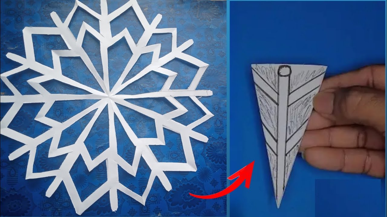 Beautiful snowflake ️ paper work design // home decoration - YouTube