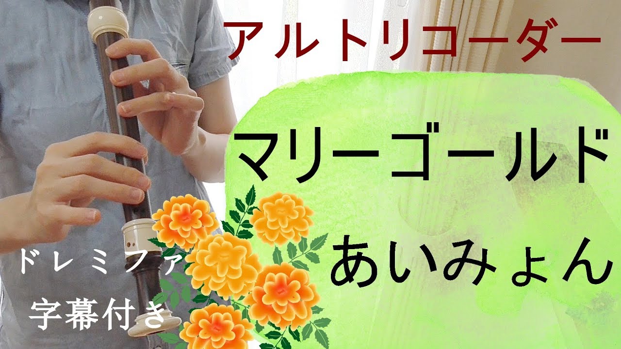 マリーゴールド アルトリコーダー あいみょん ドレミファ楽譜付き Youtube