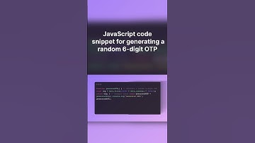 OTP generator in JavaScript #javascript #programming #viral #shorts