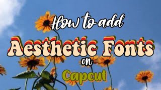 How to add Aesthetic Fonts on Capcut: TUTORIAL screenshot 3