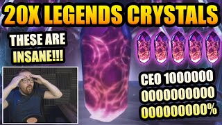 THE BEST CRYSTALS EVER?! 20x Legends Crystal Opening - CEO 100000000% - Marvel Contest of Champions