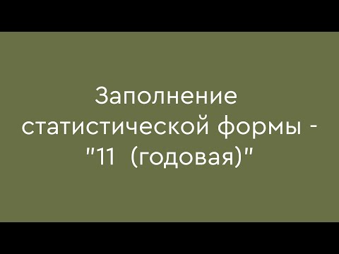 Заполнение статистической формы - "11  (годовая)"