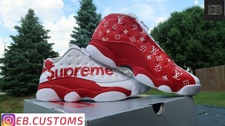 custom supreme jordans