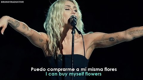 Thumbnail of Miley Cyrus - Flowers // Lyrics + Español // Backyard Sessions