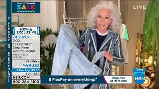 Dg2 By Diane Gilman Flexstretch Step Hem Denim Jacket