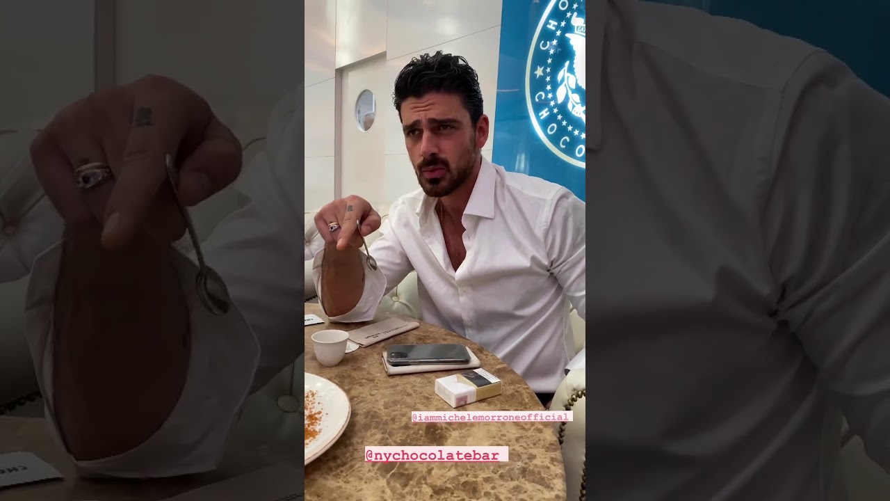 Michele Morrone got the chance to eat the award winning handmade chocolates bar based in Dubai Mall.