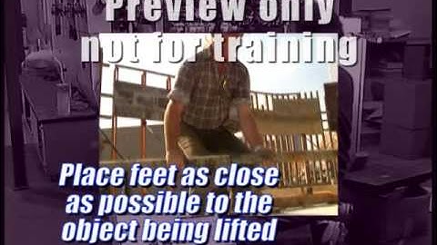 Manual Handling Video - Safety Toolbox Talks