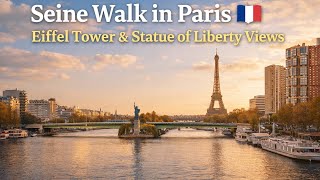 Seine Walk In Paris  Eiffel Tower U0026 Statue Of Liberty Views