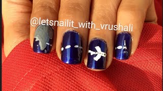 Travel themed nail art, Blue nail inspiration