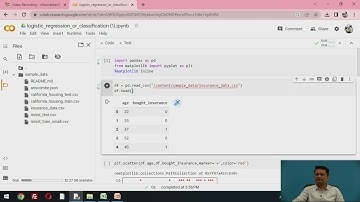 Google Colab notebook Implementation of  Supervised Machine Learning: Logistic regression