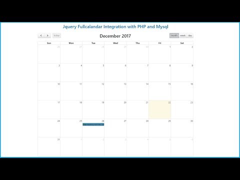 Jquery Fullcalandar Integration with PHP and Mysql