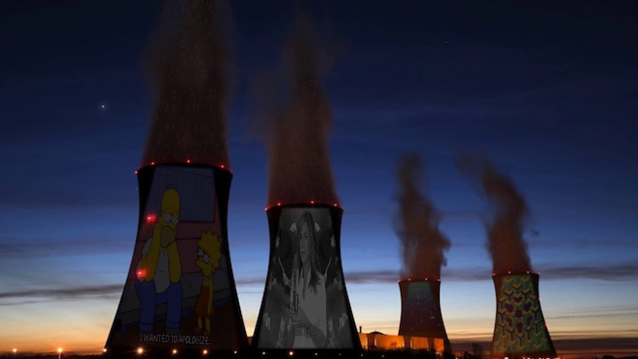 3D PROJECTION MAPPING COOLING TOWERS WITH BUBBLES - YouTube