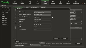 How to add tiandy non-active camera & how to modify the camera ip address in NVR GUI 