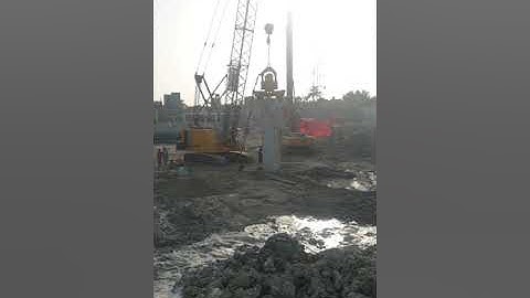 installation of Casing with hammering vibro Machine