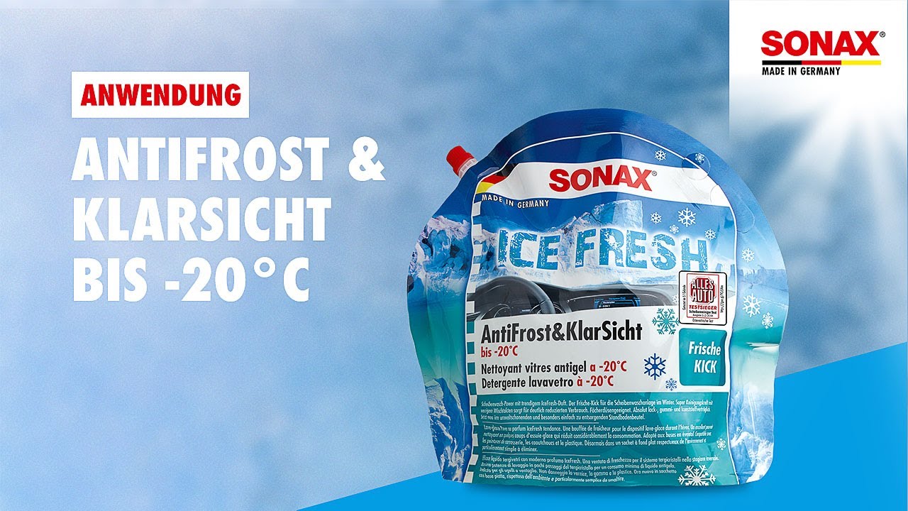 Anwendung SONAX Antifrost + Klarsicht bis -20°C Ice-fresh 
