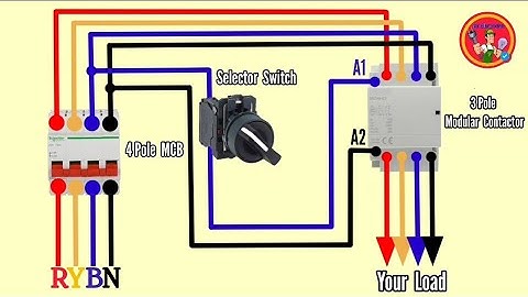 3 Phase modular contactor wiring diagram with selector switch