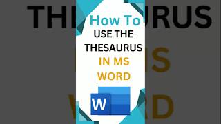 How To Use Thesaurus In Ms Word Profile