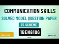 1BENG106 Solved Model Question Paper 2025 Scheme | 1BENG106 Communication Skills | VTU 2025 Scheme