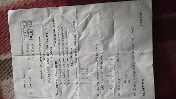 B.com 2nd 3rd semester Business mathematics and statistics questions paper