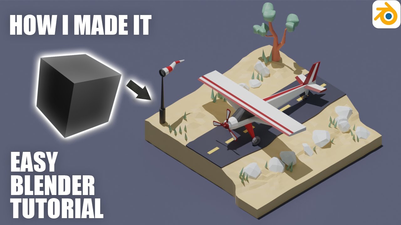 Blender 3D How to create a LOW POLY plane in BLENDER for beginners ...