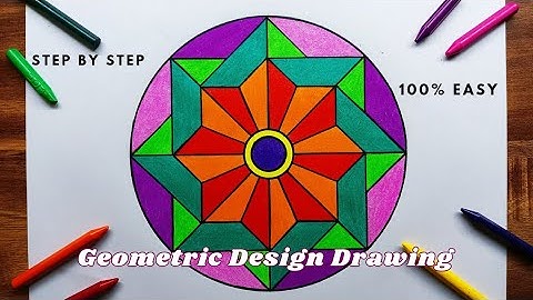 Geometrical Rangoli design drawing in circle _Circle patterns_ How to draw geometric design incircle