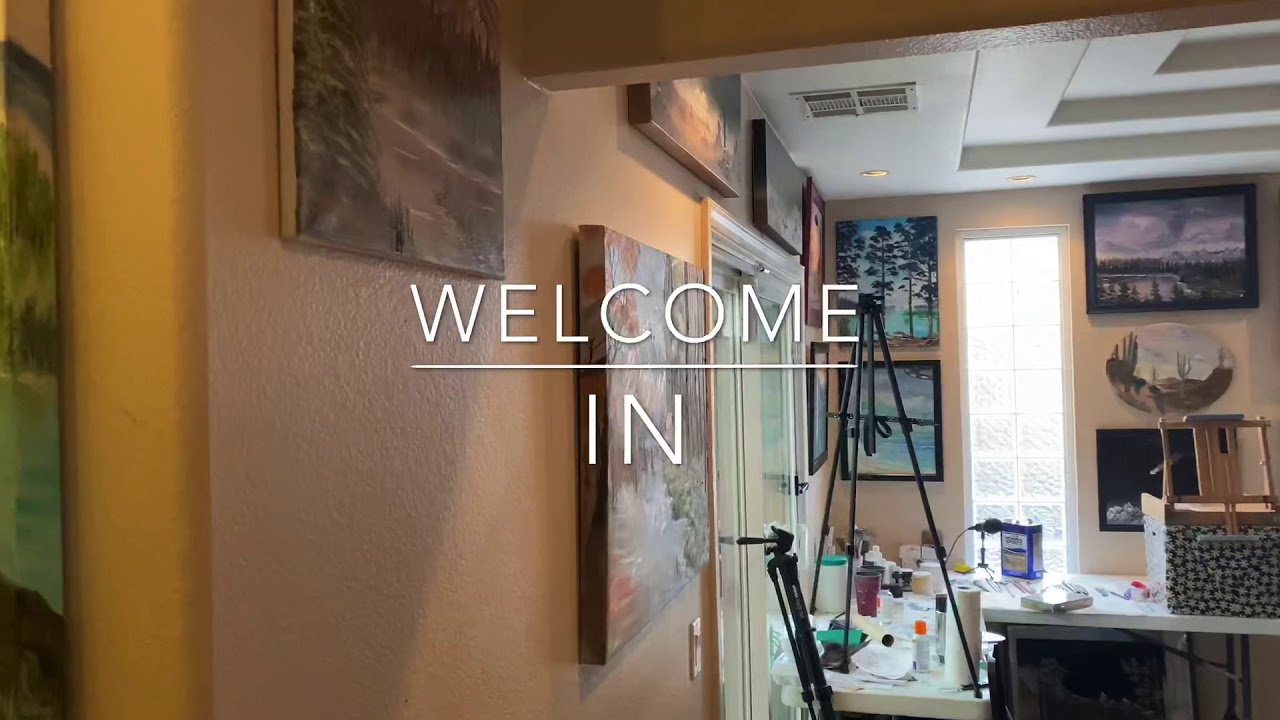 Virtual Gallery Tour! Come have a look around! Wet On Wet Paintings like Bob Ross used to do!