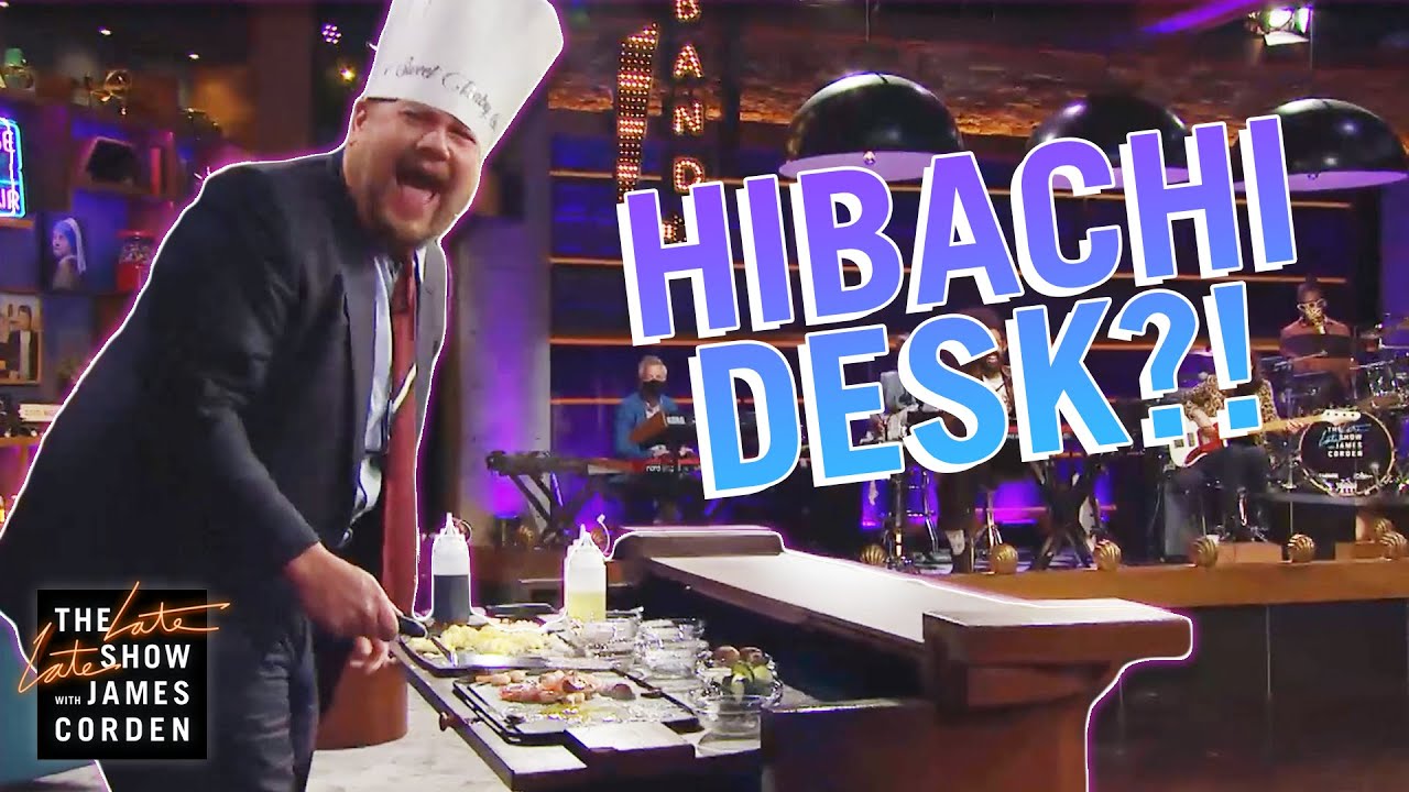 James Gets a Hibachi Grill Desk for His Birthday YouTube