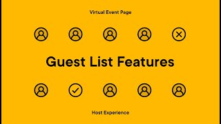 Splash Virtual Event Page: Host Experience | Guest List Features