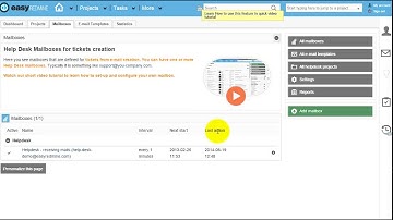 Mailboxes for ticket creation - settings.