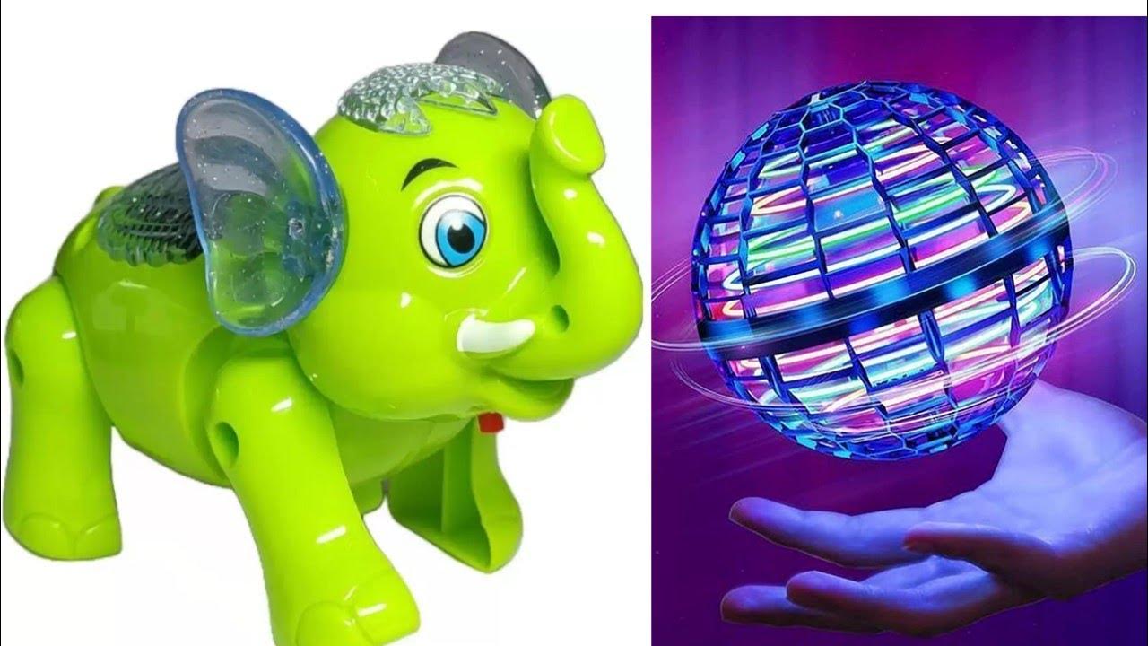 Walking, singing, lighting Elephant toy & Gyrosphere flying spinner