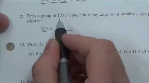 Math 30-2 Permutations and Combinations Review #12