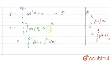 Evaluate the following definite integral: int_0^(pi//2)cosx^2\\ dx | 12 | DEFINITE INTEGRALS | M...